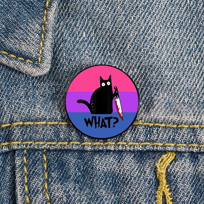 Cat and knife pride flag badges - trans, aromantic, demigirl, demiboy, agender, rainbow, lesbian, bisexual, genderqueer, MLM, pansexual - Gay Skate - Cat and knife pride flag badges - trans, aromantic, demigirl, demiboy, agender, rainbow, lesbian, bisexual, genderqueer, MLM, pansexual - Cat and knife pride flag badges - trans, aromantic, demigirl, demiboy, agender, rainbow, lesbian, bisexual, genderqueer, MLM, pansexual