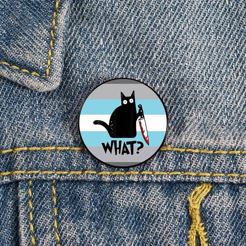 Cat and knife pride flag badges - trans, aromantic, demigirl, demiboy, agender, rainbow, lesbian, bisexual, genderqueer, MLM, pansexual - Gay Skate - Cat and knife pride flag badges - trans, aromantic, demigirl, demiboy, agender, rainbow, lesbian, bisexual, genderqueer, MLM, pansexual - Cat and knife pride flag badges - trans, aromantic, demigirl, demiboy, agender, rainbow, lesbian, bisexual, genderqueer, MLM, pansexual