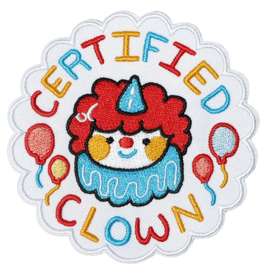 Certified Clown - Embroidered Iron-On Patch Certified Clown patch