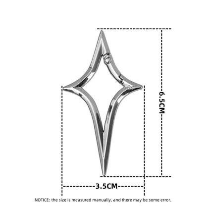 Chrome Star Shaped Carabiner - Keychain in 4 colours