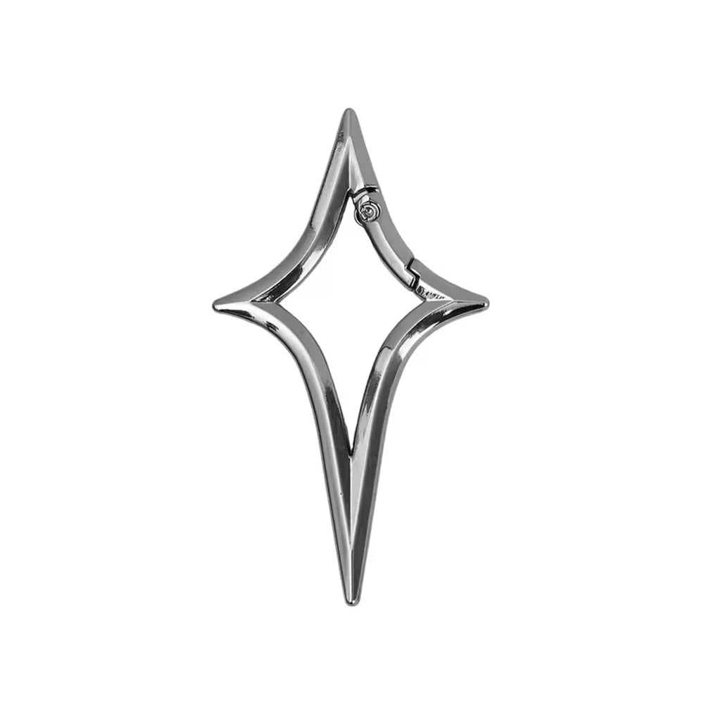 Chrome Star Shaped Carabiner - Keychain in 4 colours