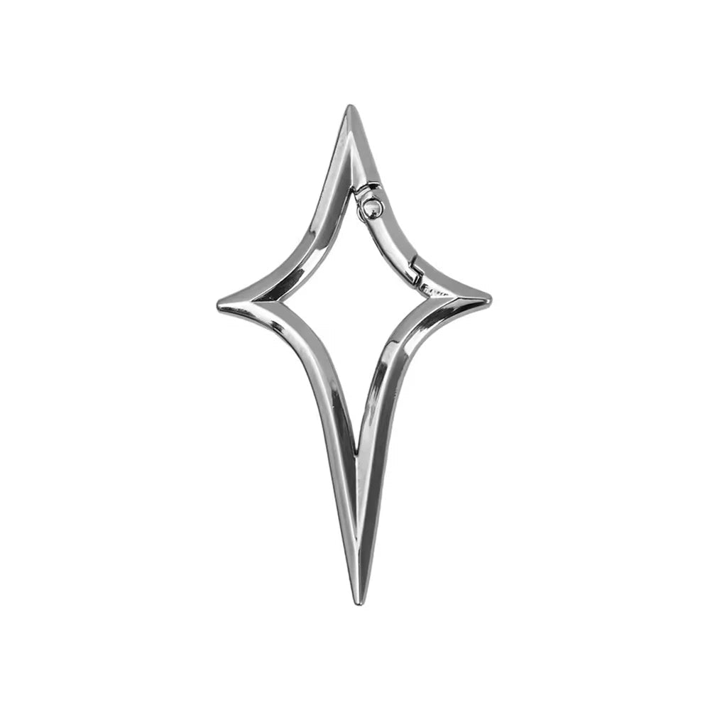Chrome Star Shaped Carabiner - Keychain in 4 colours