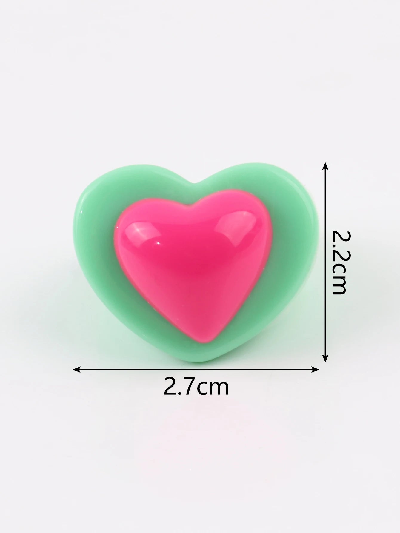 Chunky acrylic sweet heart rings