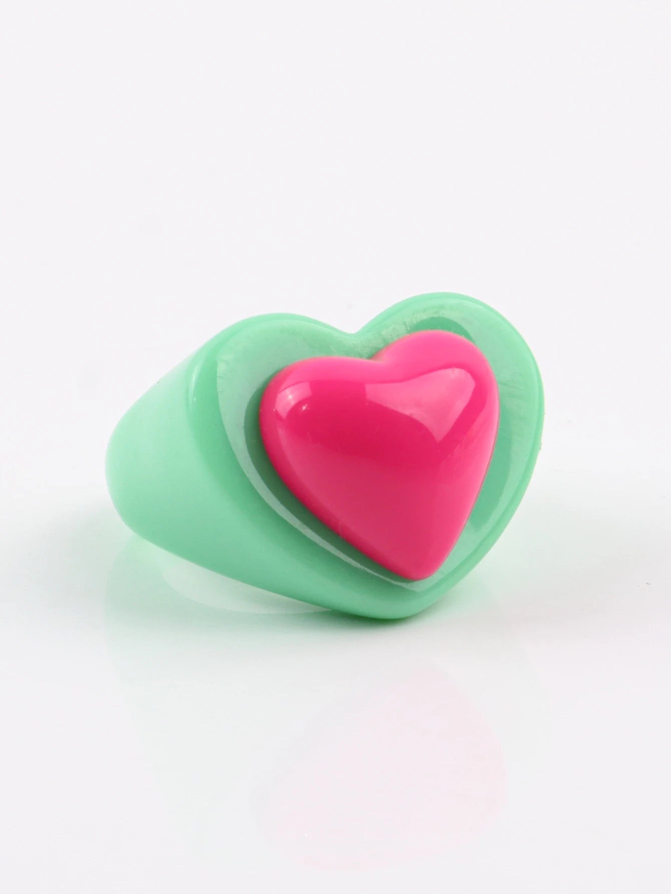 Chunky acrylic sweet heart rings