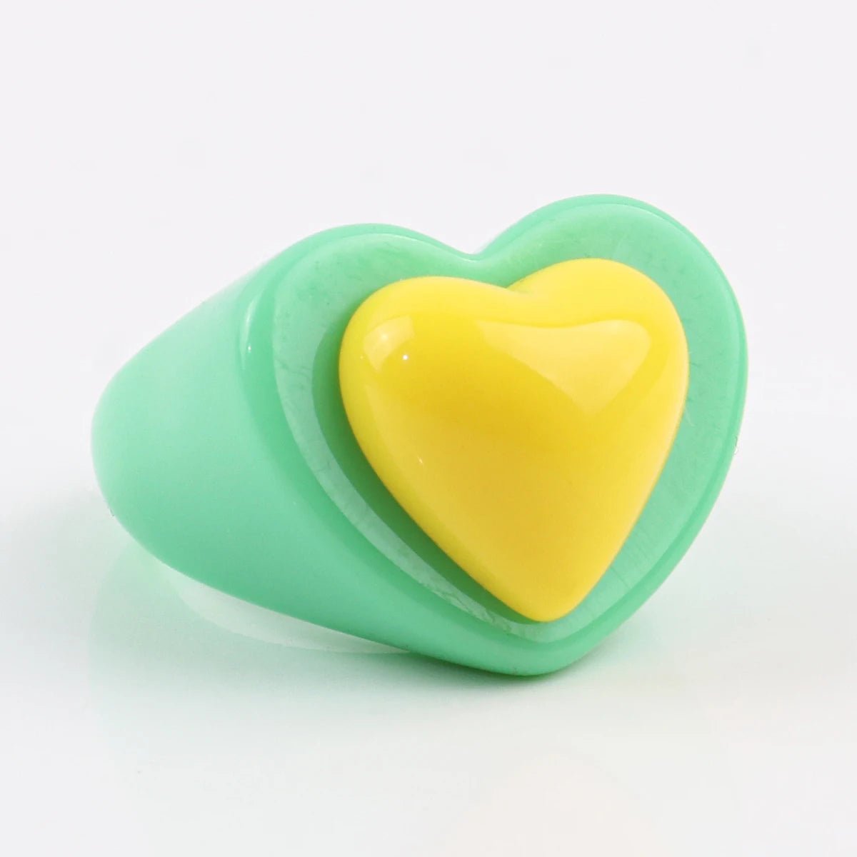 Chunky acrylic sweet heart rings