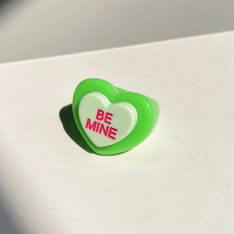 Chunky Resin candy heart ring