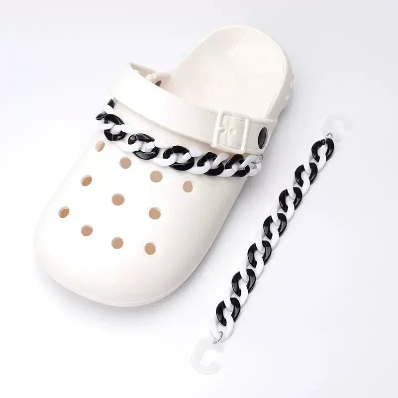 Black and White shoe chain for Crocs jibbitz