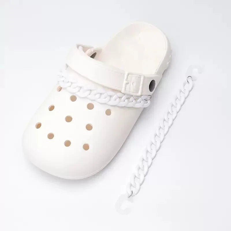 Crocs white shoe chains