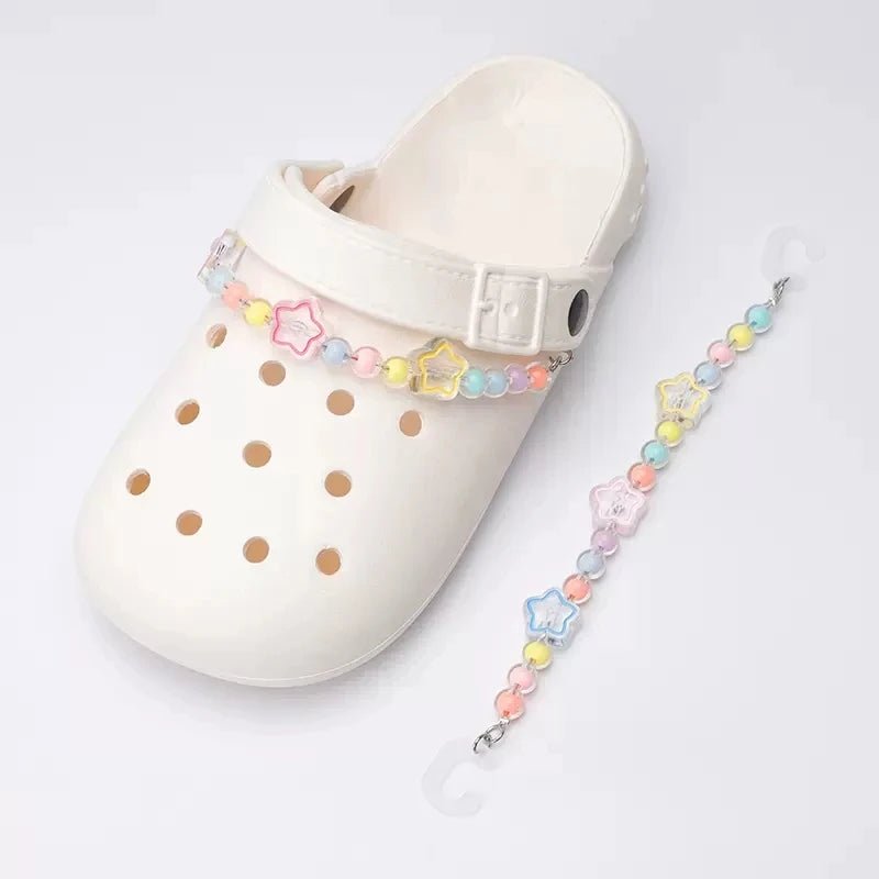 Rainbow pastel stars Crocs shoe chain jibbitz