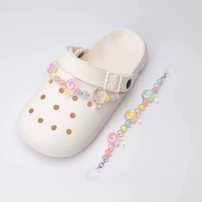 Rainbow candy Crocs shoe chains jibbitz