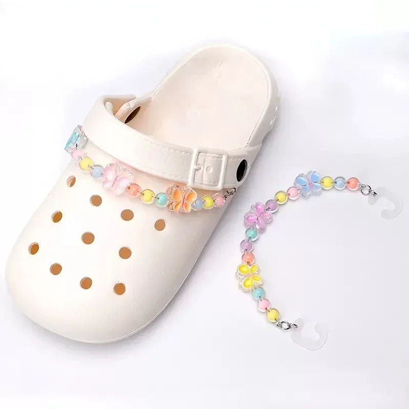 Rainbow butterfly Crocs chain jibbitz