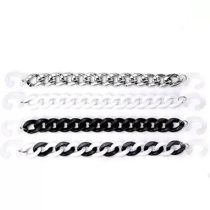 Black, white and silver Crocs shoe chains jibbitz