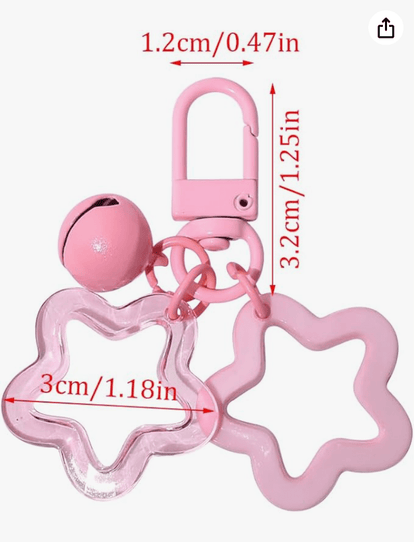 Colourful Stars and Bell Keychain - 7 colours
