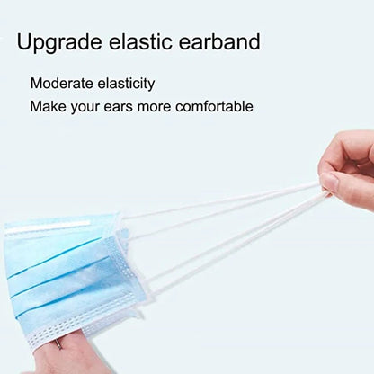 Disposable 3-layer Protective Face Masks - Purple, Pink, Blue, Black, Grey, White - 50 pieces