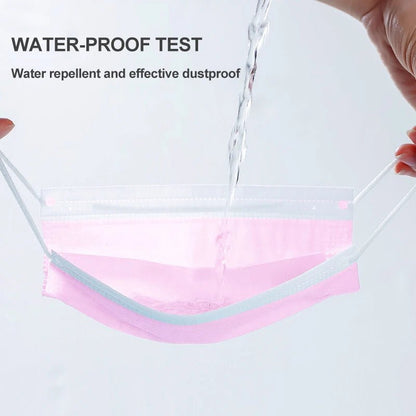 Disposable 3-layer Protective Face Masks - Purple, Pink, Blue, Black, Grey, White - 50 pieces