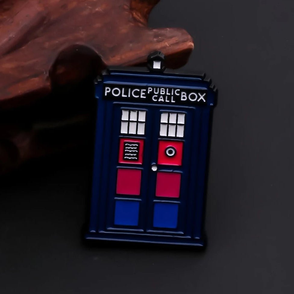 Dr Who Tardis pride flag pin - rainbow, trans, bi, lesbian, non-binary, pan, ace