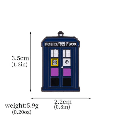 Dr Who Tardis pride flag pin - rainbow, trans, bi, lesbian, non-binary, pan, ace