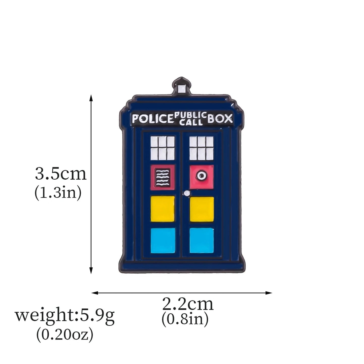 Dr Who Tardis pride flag pin - rainbow, trans, bi, lesbian, non-binary, pan, ace