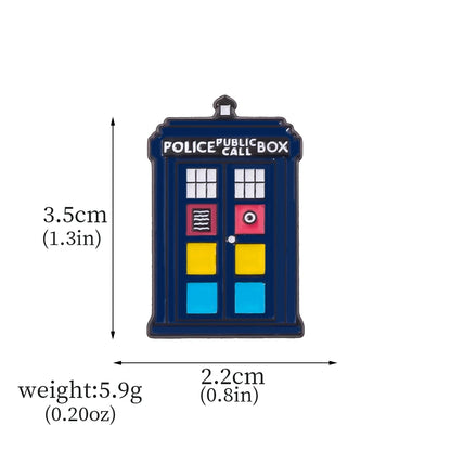 Dr Who Tardis pride flag pin - rainbow, trans, bi, lesbian, non-binary, pan, ace