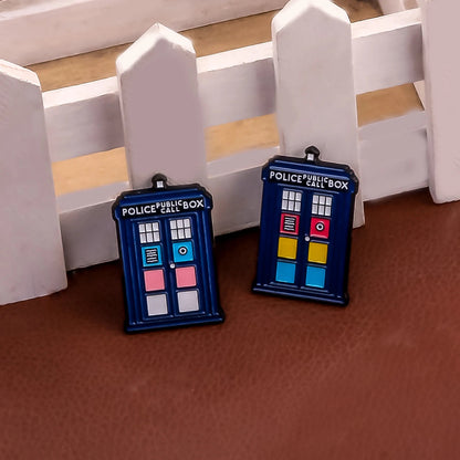 Dr Who Tardis pride flag pin - rainbow, trans, bi, lesbian, non-binary, pan, ace