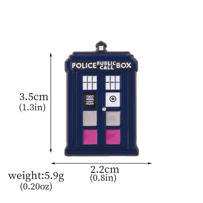 Dr Who Tardis pride flag pin - rainbow, trans, bi, lesbian, non-binary, pan, ace