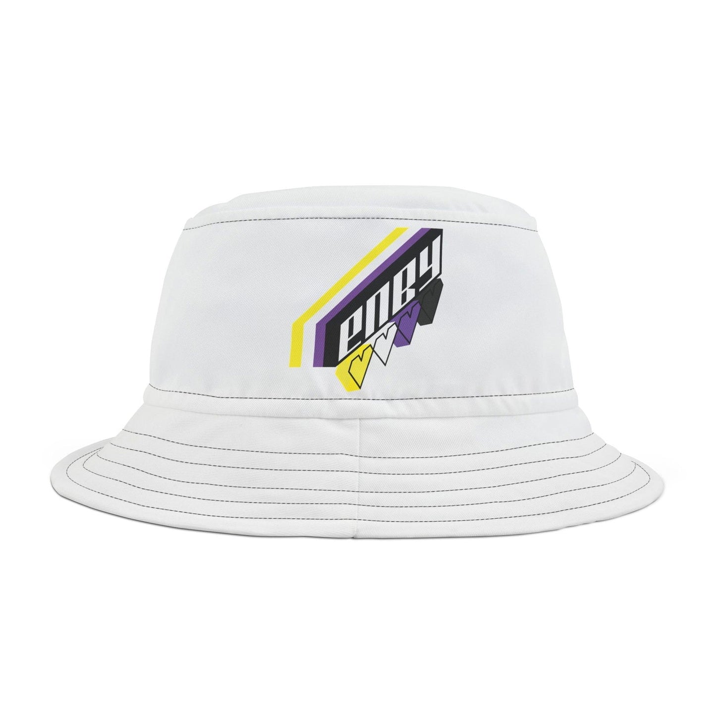 ENBY non-binary pride White Bucket Hat - Gay Skate - ENBY non-binary pride White Bucket Hat - ENBY non-binary pride White Bucket Hat