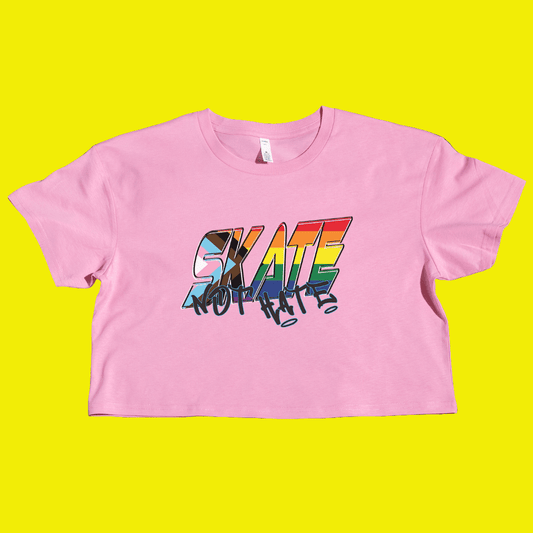 FUNDRAISER FOR MARS Rainbow Pride SKATE NOT HATE - locally printed crop tee