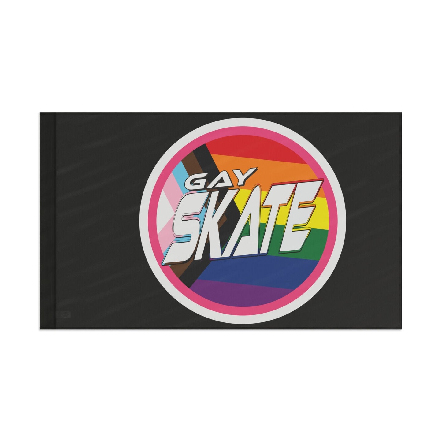 Gay Skate original logo flag black - Gay SkateGay Skate original logo flag blackHome DecorPrintifyGay Skate13883104946148311968