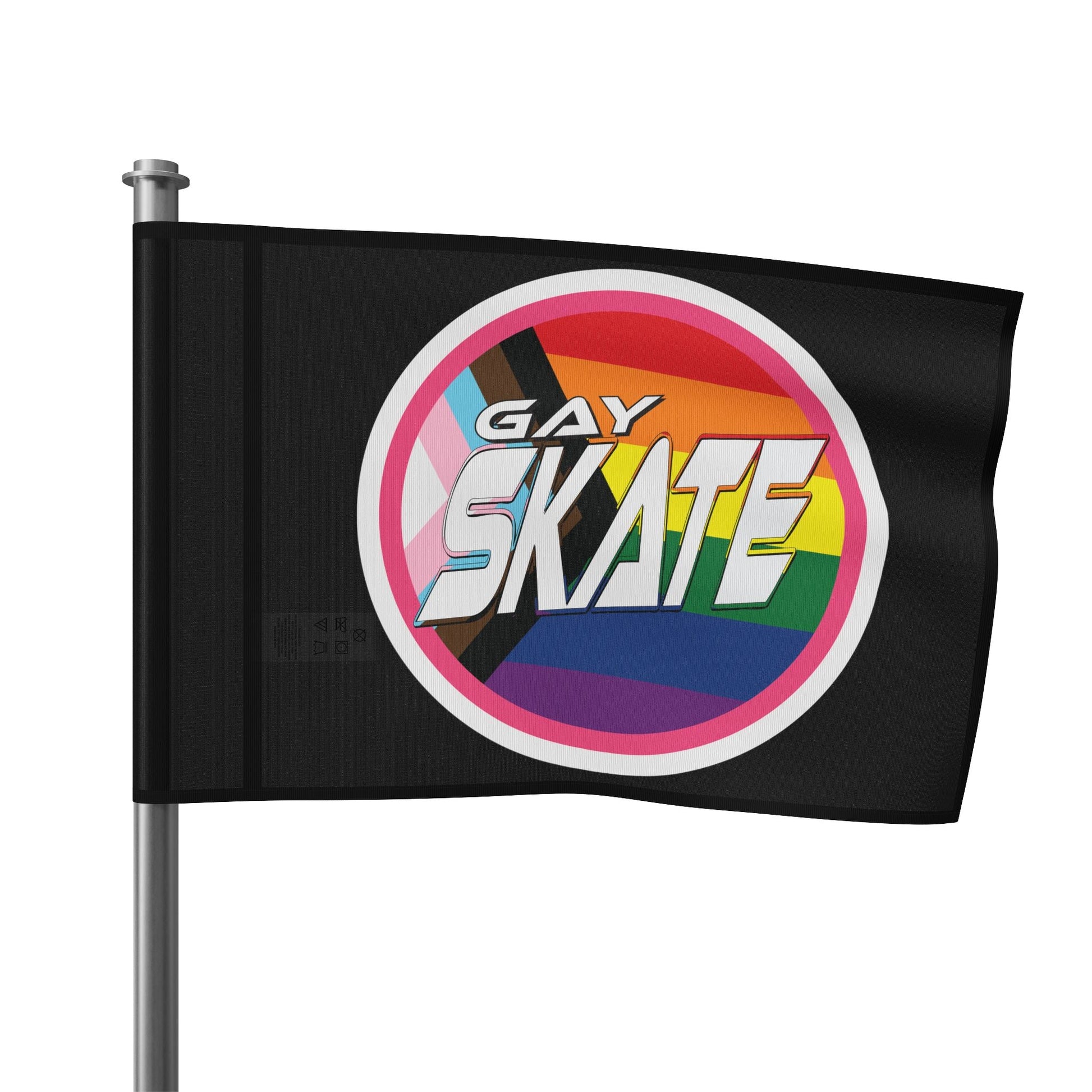 Gay Skate original logo flag black - Gay SkateGay Skate original logo flag blackHome DecorPrintifyGay Skate94226257622891794610