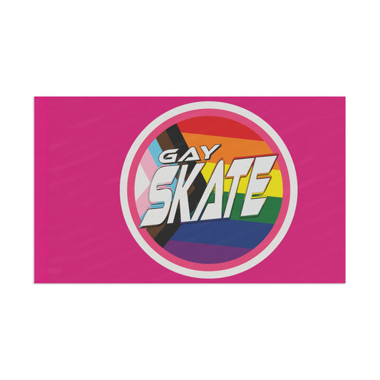 Gay Skate original logo flag - pink - Gay SkateGay Skate original logo flag - pinkHome DecorPrintifyGay Skate86222922955858184060