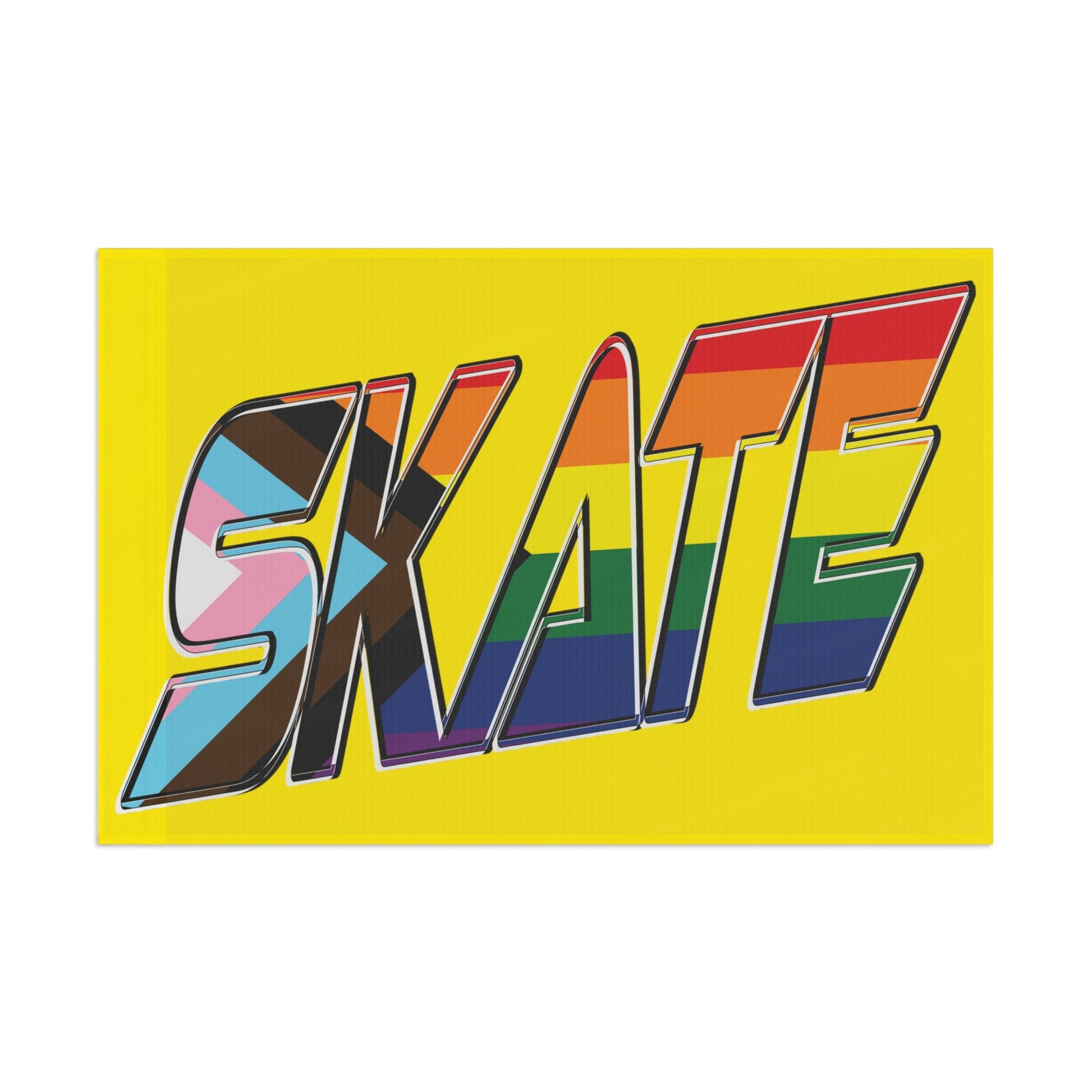 Gay Skate original logo Flag - yellow - Gay SkateGay Skate original logo Flag - yellowHome DecorPrintifyGay Skate19927868497126315452