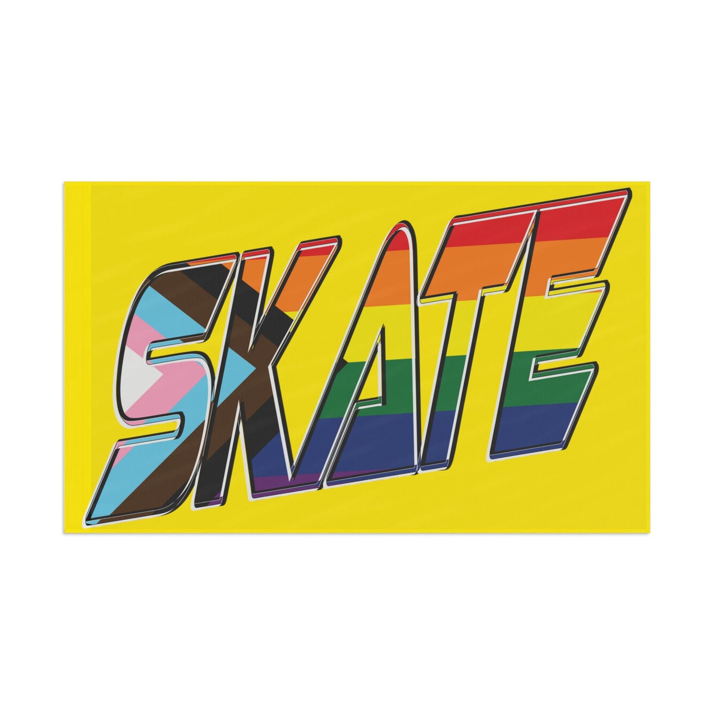 Gay Skate original logo Flag - yellow - Gay SkateGay Skate original logo Flag - yellowHome DecorPrintifyGay Skate17345154905487533077