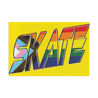 Gay Skate original logo Flag - yellow - Gay SkateGay Skate original logo Flag - yellowHome DecorPrintifyGay Skate57284786003167581007