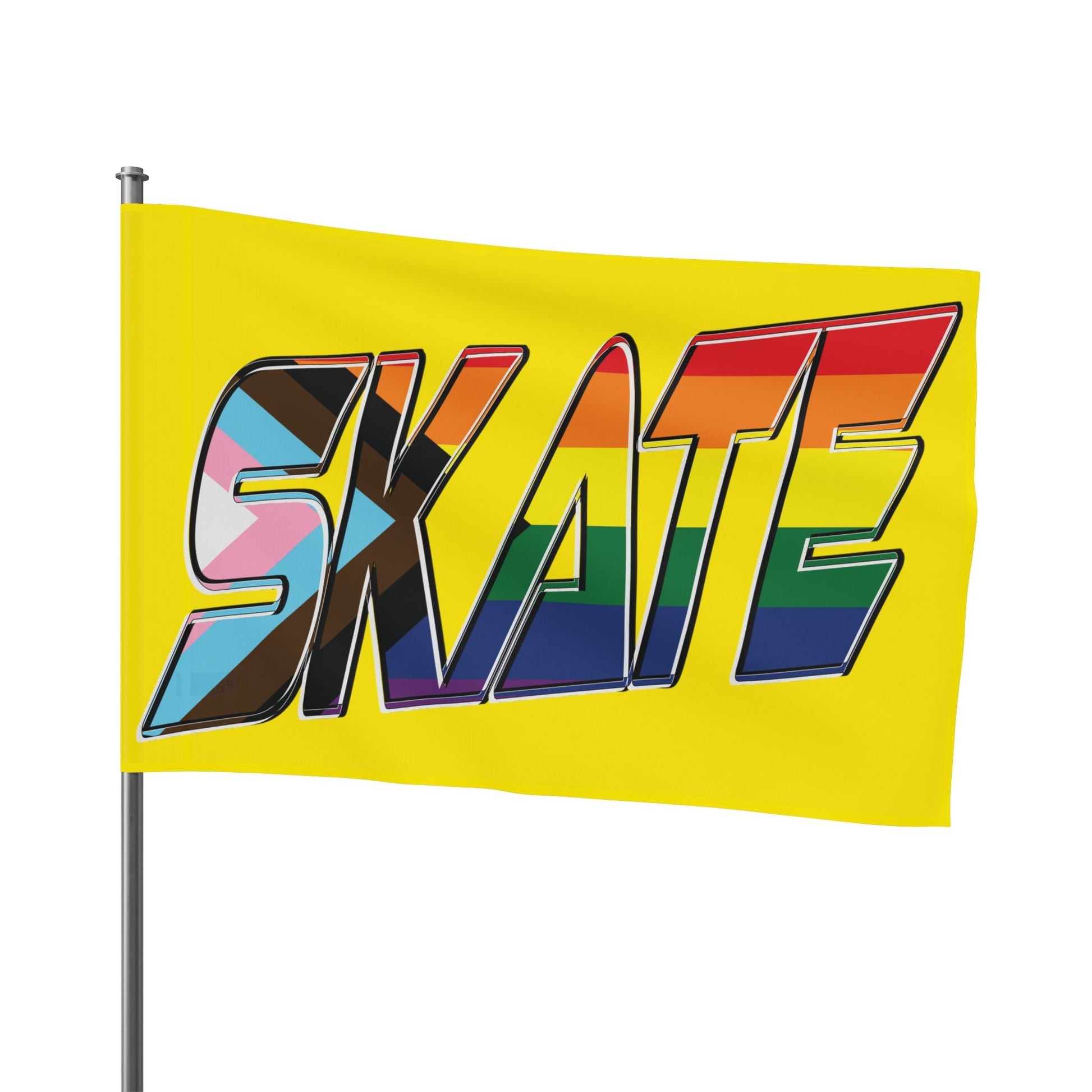 Gay Skate original logo Flag - yellow - Gay SkateGay Skate original logo Flag - yellowHome DecorPrintifyGay Skate57284786003167581007