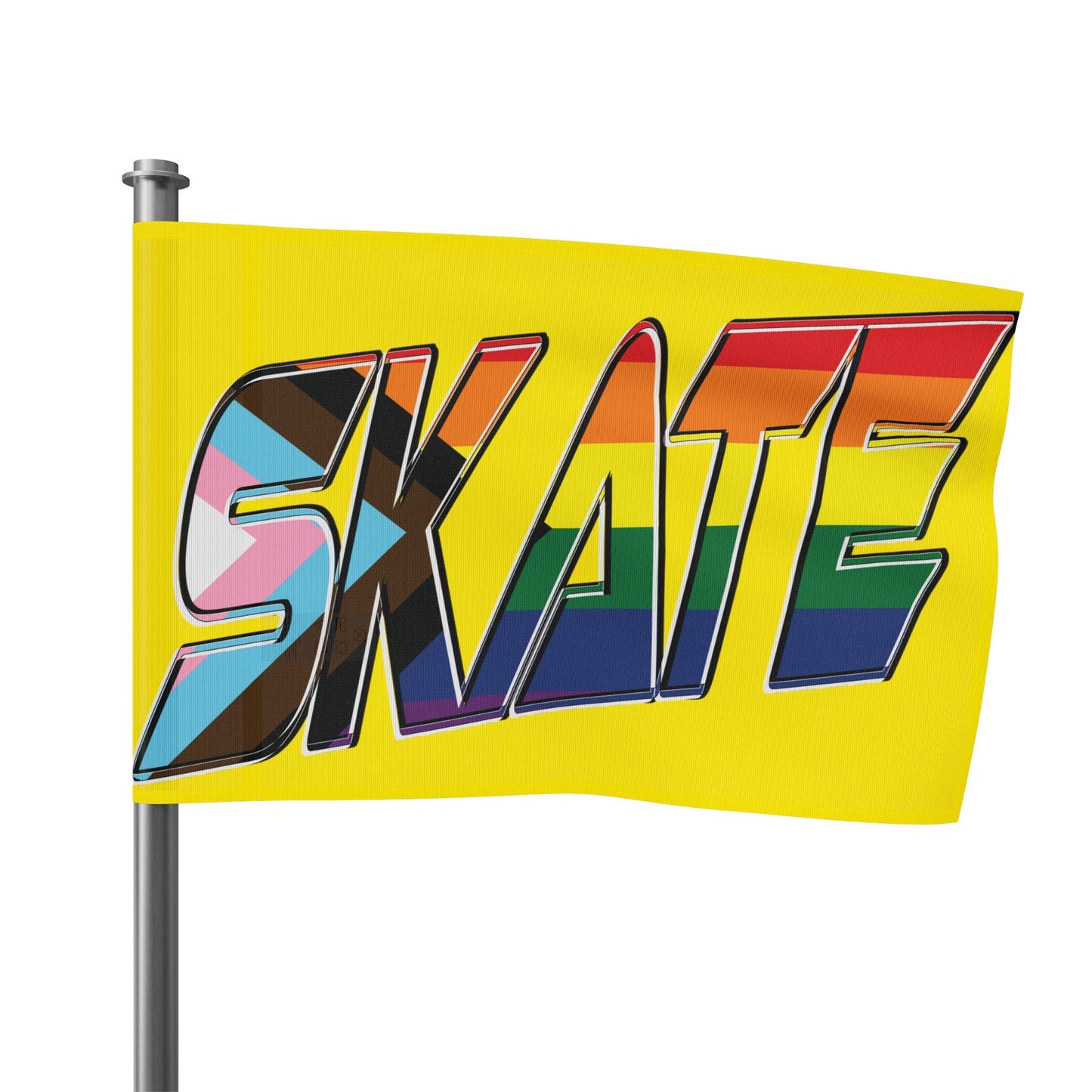 Gay Skate original logo Flag - yellow - Gay SkateGay Skate original logo Flag - yellowHome DecorPrintifyGay Skate57284786003167581007