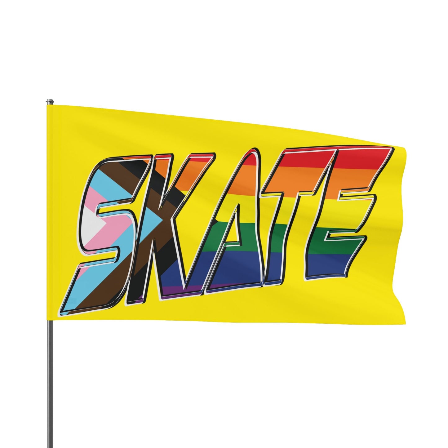 Gay Skate original logo Flag - yellow - Gay SkateGay Skate original logo Flag - yellowHome DecorPrintifyGay Skate57284786003167581007