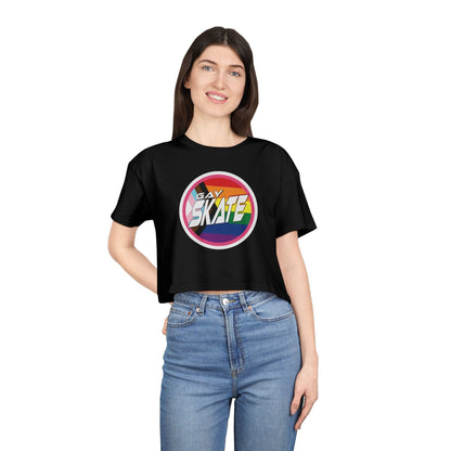 GAY SKATE original logo - locally printed crop tee - Gay SkateGAY SKATE original logo - locally printed crop teeT - ShirtGay SkateGay Skate