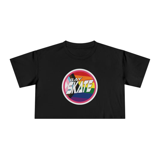 GAY SKATE original logo - locally printed crop tee - Gay SkateGAY SKATE original logo - locally printed crop teeT - ShirtGay SkateGay Skate