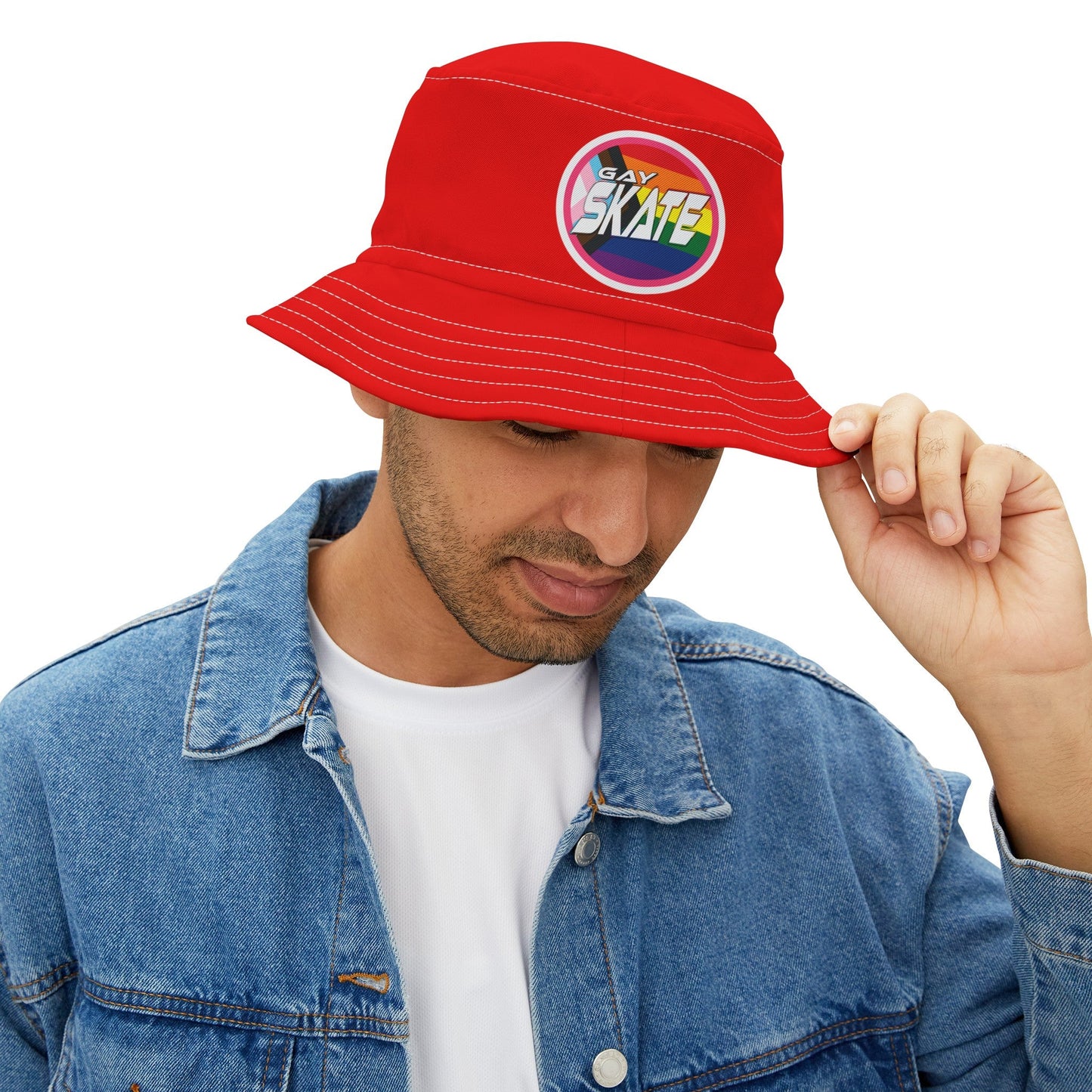 Gay Skate Red Bucket Hat - Gay SkateGay Skate Red Bucket HatHatsPrintifyGay Skate13109236578229826899