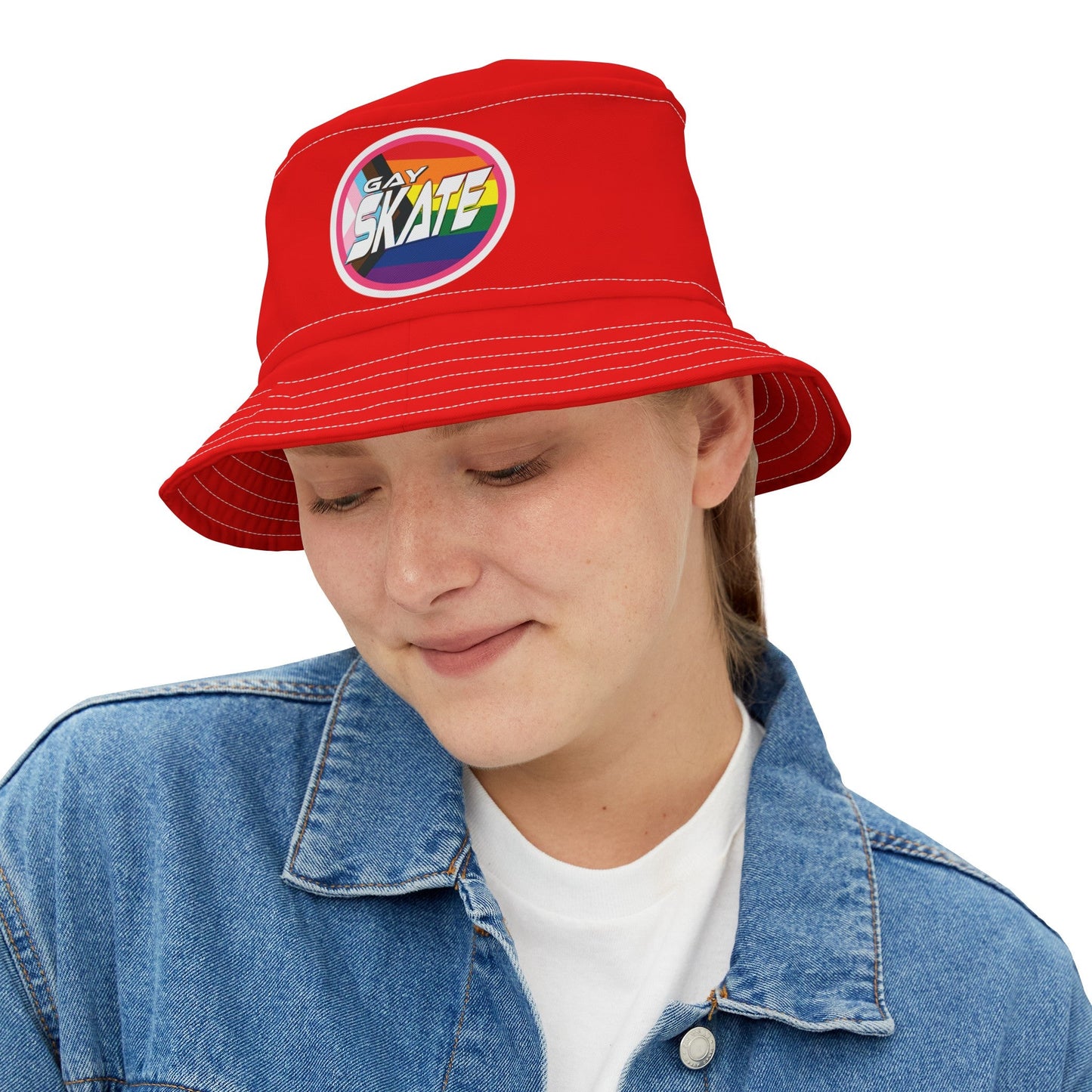 Gay Skate Red Bucket Hat - Gay SkateGay Skate Red Bucket HatHatsPrintifyGay Skate13109236578229826899