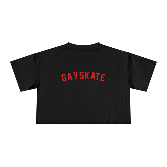 GAY SKATE retro 1982 red logo - locally printed crop tee - Gay SkateGAY SKATE retro 1982 red logo - locally printed crop teeT - ShirtGay SkateGay Skate