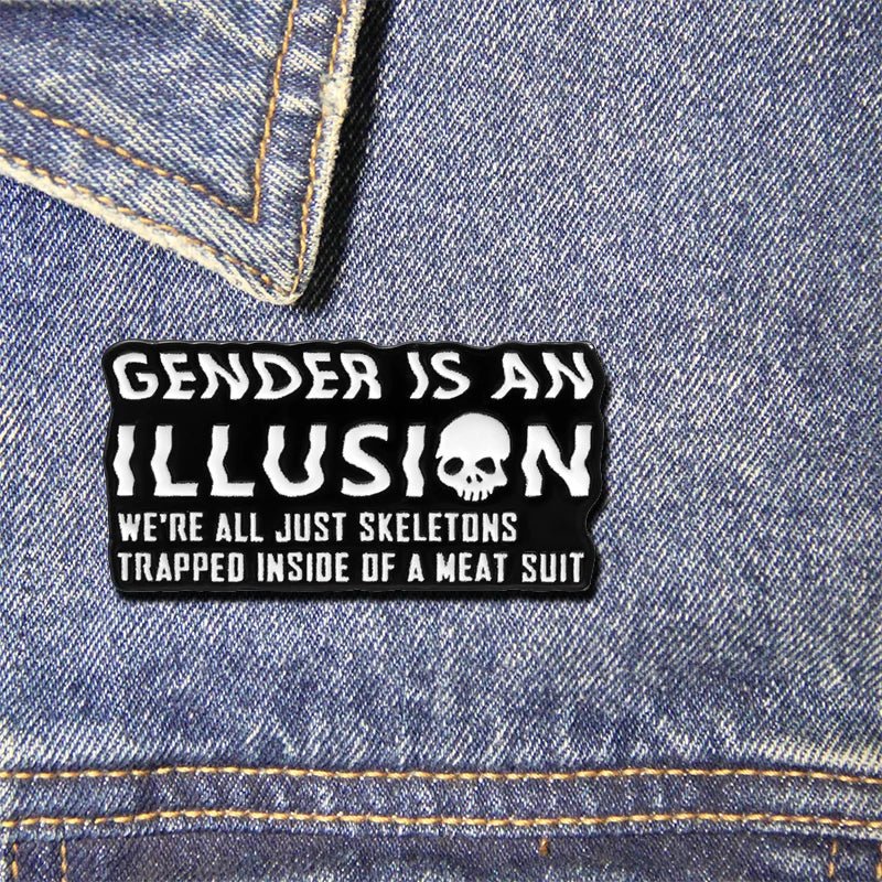 Gender Is An Illusion: skull enamel pin - Gay SkateGender Is An Illusion: skull enamel pinskate accessoriesGay SkateGay Skate200000783:200003699;200001033:361180#Style 1