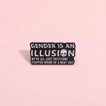 Gender Is An Illusion: skull enamel pin - Gay SkateGender Is An Illusion: skull enamel pinskate accessoriesGay SkateGay Skate200000783:200003699;200001033:361180#Style 1