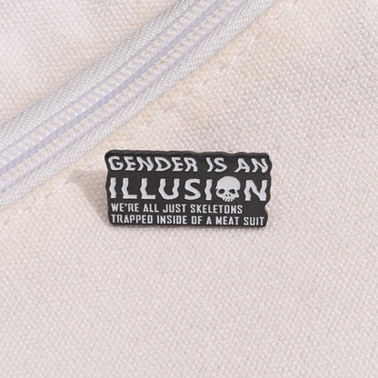 Gender Is An Illusion: skull enamel pin - Gay SkateGender Is An Illusion: skull enamel pinskate accessoriesGay SkateGay Skate200000783:200003699;200001033:361180#Style 1