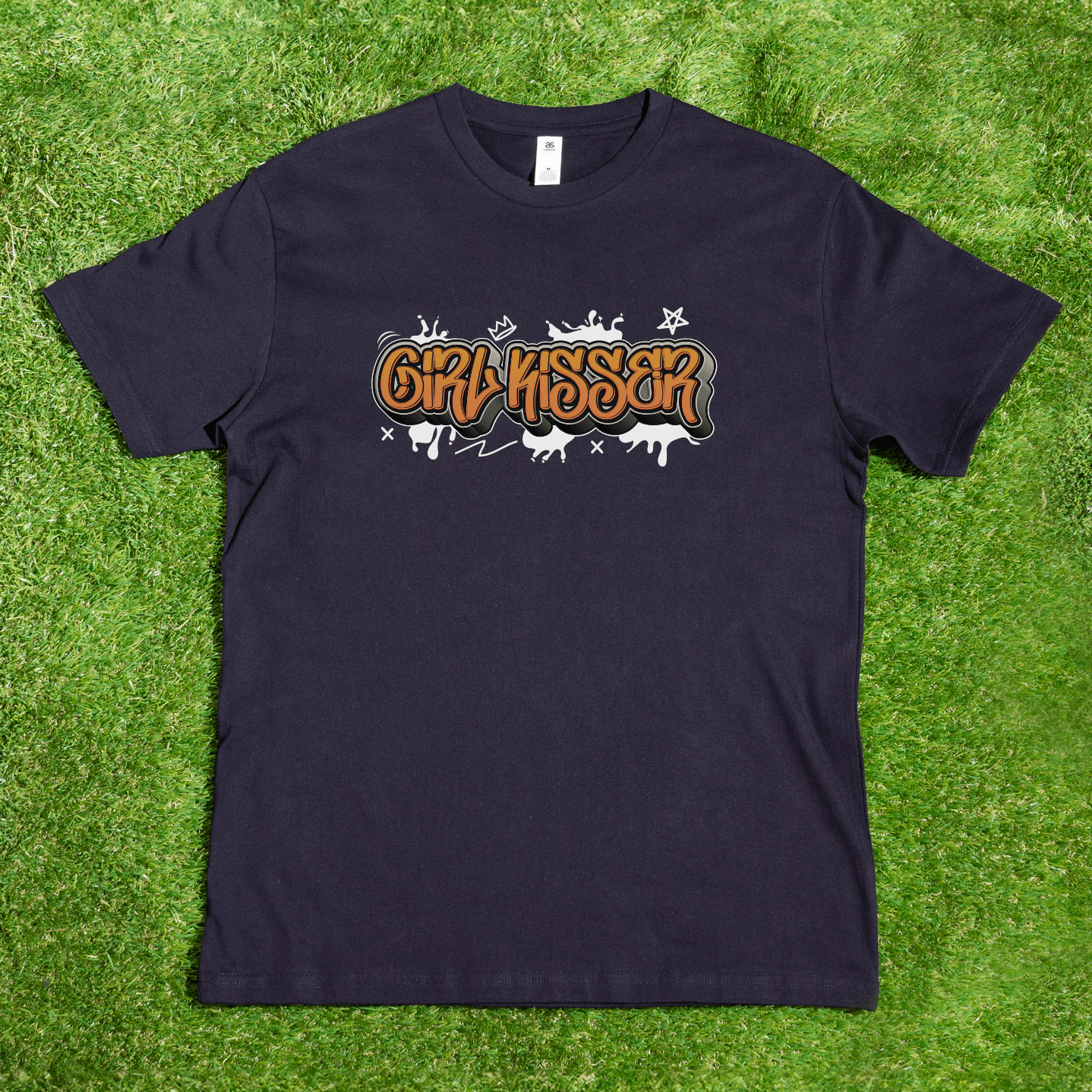 Black t-shirt with 'Girl Kisser' graphic - gay, lesbian, pansexual pride tee