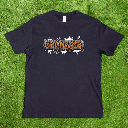 Black t-shirt with 'Girl Kisser' graphic - gay, lesbian, pansexual pride tee