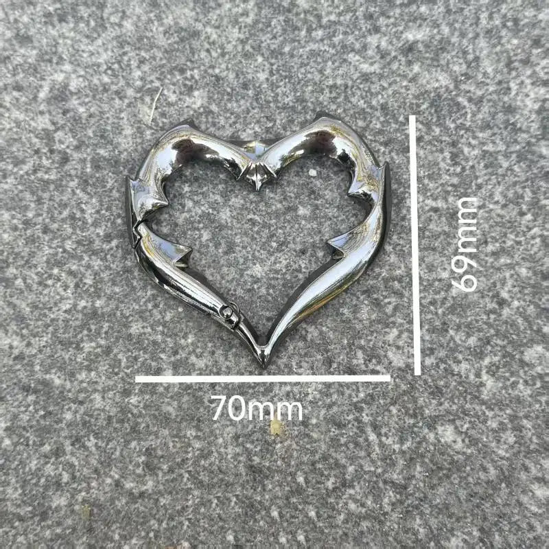 Gothic Heart Carabiner Keychain