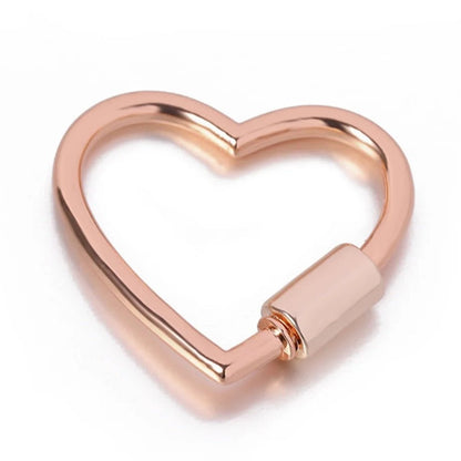 Rose gold heart-shaped carabiner keyring