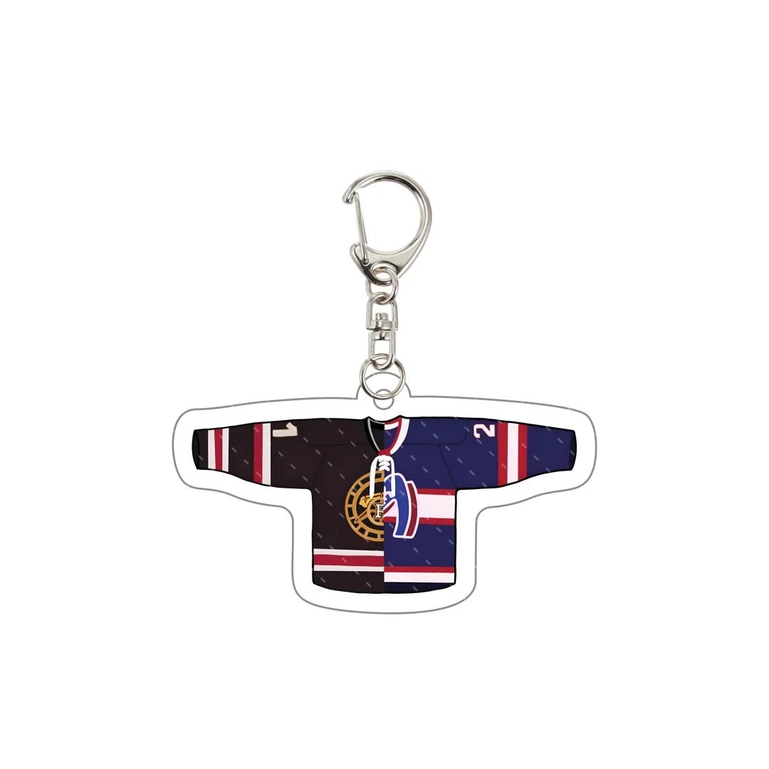 Rozanov and Hollander split jersey Heated Rivalry jersey key ring