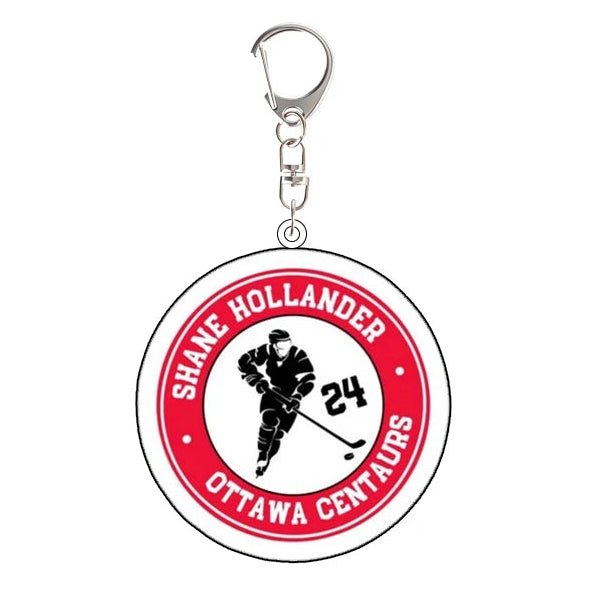 Heated Rivalry Shane Hollander 24 red Keychain with ice hockey player design 